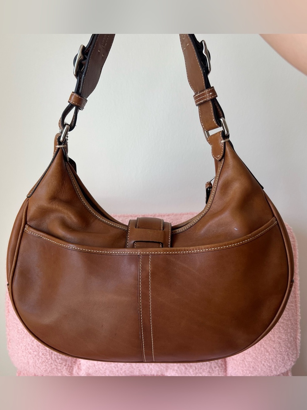 Vintage Coach Hamptons Leather Buckle Hobo Bag - Picture 2 of 7
